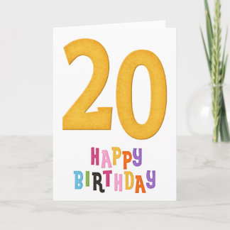 20e Happy Birthday Wenskaart Design 1 Kaart
