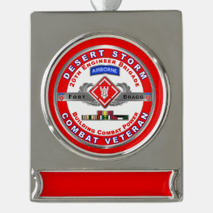 20e ingenieur brigade-woestijnveteraan Storm Verzilverd Banner Ornament