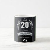 20e Jaar Jubileum Koffie Mok Zwart Wit Grijs (Center)