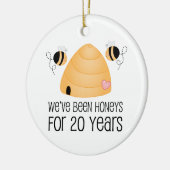 20e Jubileum Couple Gift Keramisch Ornament (Links)