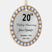 20e Jubileum diamant Keramisch Ornament (Rechts)