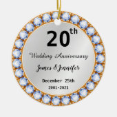 20e Jubileum diamant Keramisch Ornament (Voorkant)