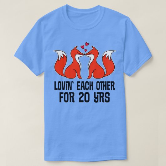 20e Jubileum Gift 20 jaar Fox Couple T-shirt (Design voorkant)