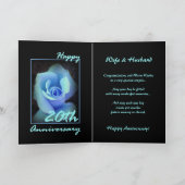 20e Jubileum Kaart met Blue Rosebud (Binnen)