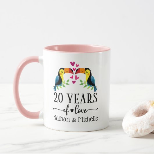 20e Jubileum, Mok voor het combineren van vogelpar (Met donut)
