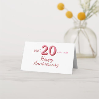 20e jubileum roze naam datum monogram vet