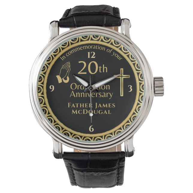 20e Jubileum van de Orde Priester PERSONALIZED Horloge (Voorkant)