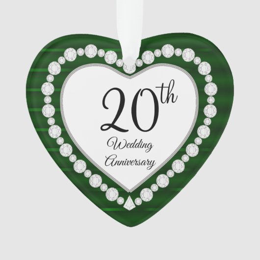 20e Jubileum van Emerald Wedding Keepomwille Ornament (voorkant)
