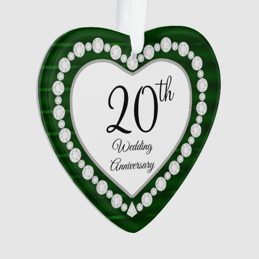 20e Jubileum van Emerald Wedding Keepomwille Ornament (voorkant)