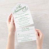 20e Jubileum van het Emerald Wedding All In One Uitnodiging (Afscheurbaar)