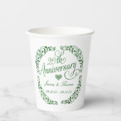 20e Jubileum van het Emerald Wedding Papieren Bekers (Voorkant)