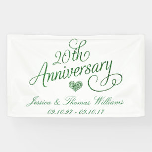 20e Jubileum van het Emerald Wedding Spandoek