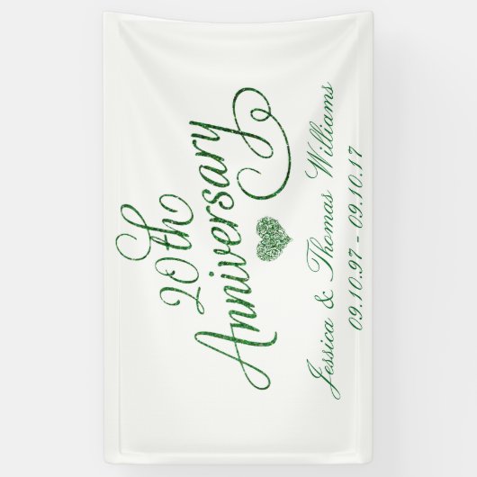 20e Jubileum van het Emerald Wedding Spandoek (Verticaal)