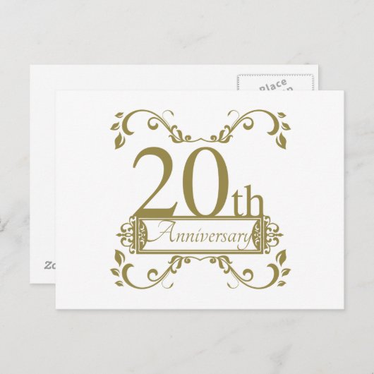 20e Jubileum voor bruiloft Briefkaart (Voorkant / Achterkant)