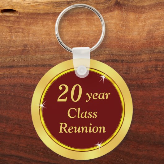 20e klas reünie ideeën, elk jaar, KLEUR, Maroon Sleutelhanger (Achterkant)