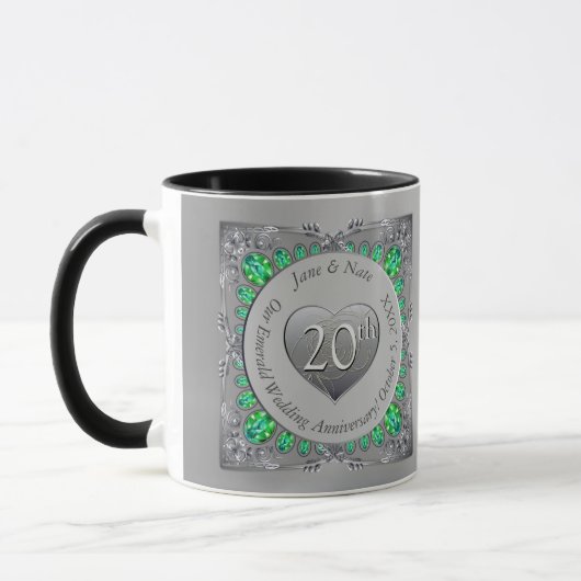 20e Mug Mariage émeraude (Gauche)