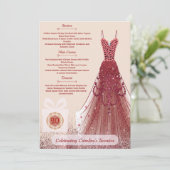 20e Ruby Red Glitter Burgundy Verjaardagsfeest Men Menu (Staand voorkant)
