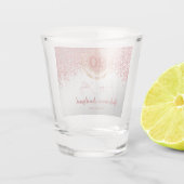 20e Ruby Rode Glitter Zilver Verjaardag Shot Glas (Achterkant)