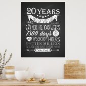 20e trouwdag, schoolbord, 20 jaar poster (Keuken)