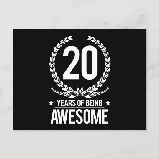 Zwaaien temperen Bedankt 20e verjaardag (20 jaar Geweldige) Briefkaart | Zazzle.be