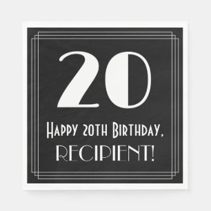 20e verjaardag ~ Art Deco geïnspireerde look "20", Servet