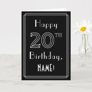 20e verjaardag: Art Deco Style # 20 en aangepaste Kaart