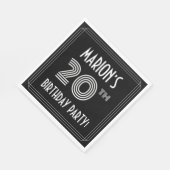 20e verjaardag: Art Deco Style + aangepaste naam Servet (Hoek)