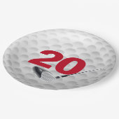 20e verjaardag Bord Golfbalpapier (Gekanteld)