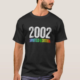 20e Verjaardag Dames Mannen 20 Jaar 2002 21 T-shirt