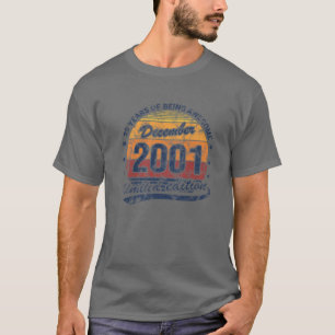 20e verjaardag december 2001 20 jaar oude ooien t-shirt