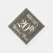 20e verjaardag — Fancy script, kijk op hout Servet (Hoek)