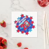 20e verjaardag foto en naam rode ster servetten (Insitu)