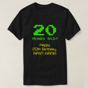 20e verjaardag: Fun, 8-bits look, Nerdy / Geeky "2 T-shirt