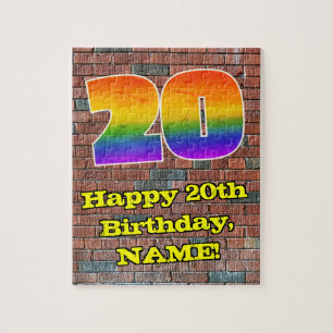 20e verjaardag: Fun Graffiti-geïnspireerde regenbo Legpuzzel
