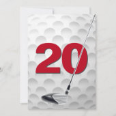 20e verjaardag golf themafeest kaart (Voorkant)