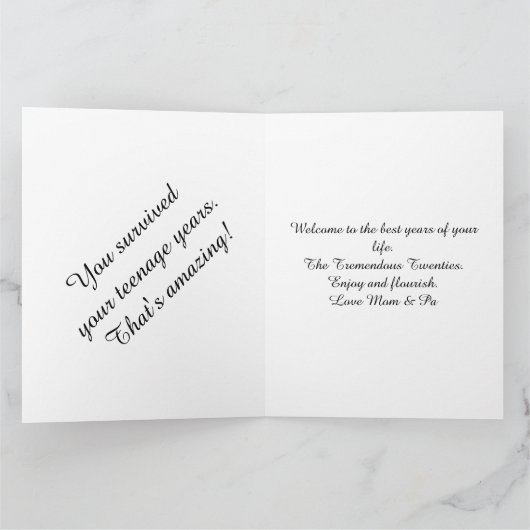 20e verjaardag Happy 20 tekst en foto sjabloon (Binnen)