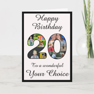 20e verjaardag Happy 20 tekst en foto sjabloon
