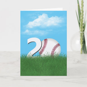 20e verjaardag honkbal in groen gras kaart