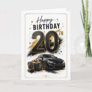 20e Verjaardag Jongen Auto Kaart