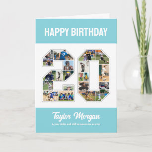 20e verjaardag Jubileum nummer 20 fotocollage Kaart