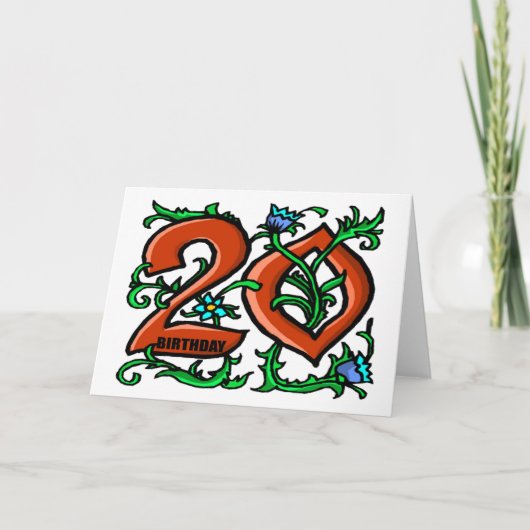 20e verjaardag Kaart (Voorkant)