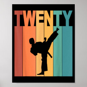 20e verjaardag Karate Taekwondo Thema 20 Jaar Oud Poster