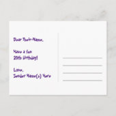 20e verjaardag: Leuke sterrenprint, Regenboog 20, Briefkaart (Achterkant)