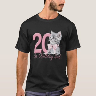 20e Verjaardag Meisje Kattenfeest Kitten Coquette T-shirt