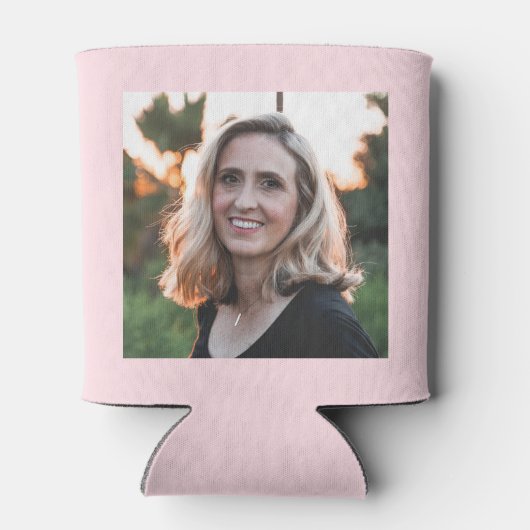 20e Verjaardag Naam 2005 Chic Roze Grijs Foto Blikjeskoeler (Achterkant)