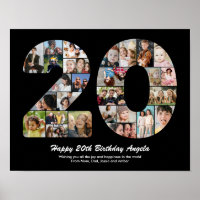 20e verjaardag Nummer 20 Fotocollage Cadeau
