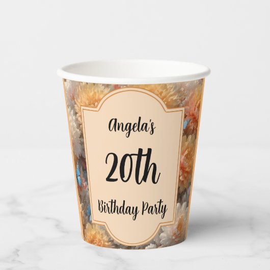 20e verjaardag papieren bekers (Voorkant)