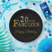 20e verjaardag papieren bordje (Feest)