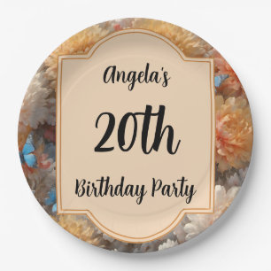 20e verjaardag papieren bordje