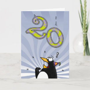 20e verjaardag - Penguin Surprise Kaart